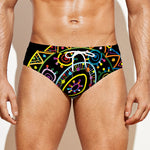 Colorful Sea Turtle Print Men's Swim Briefs