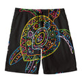 Colorful Sea Turtle Print Men's Swim Trunks