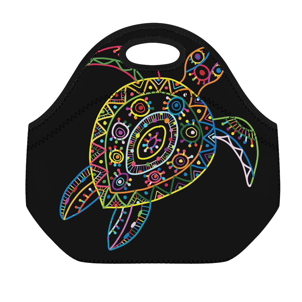 Colorful Sea Turtle Print Neoprene Lunch Bag