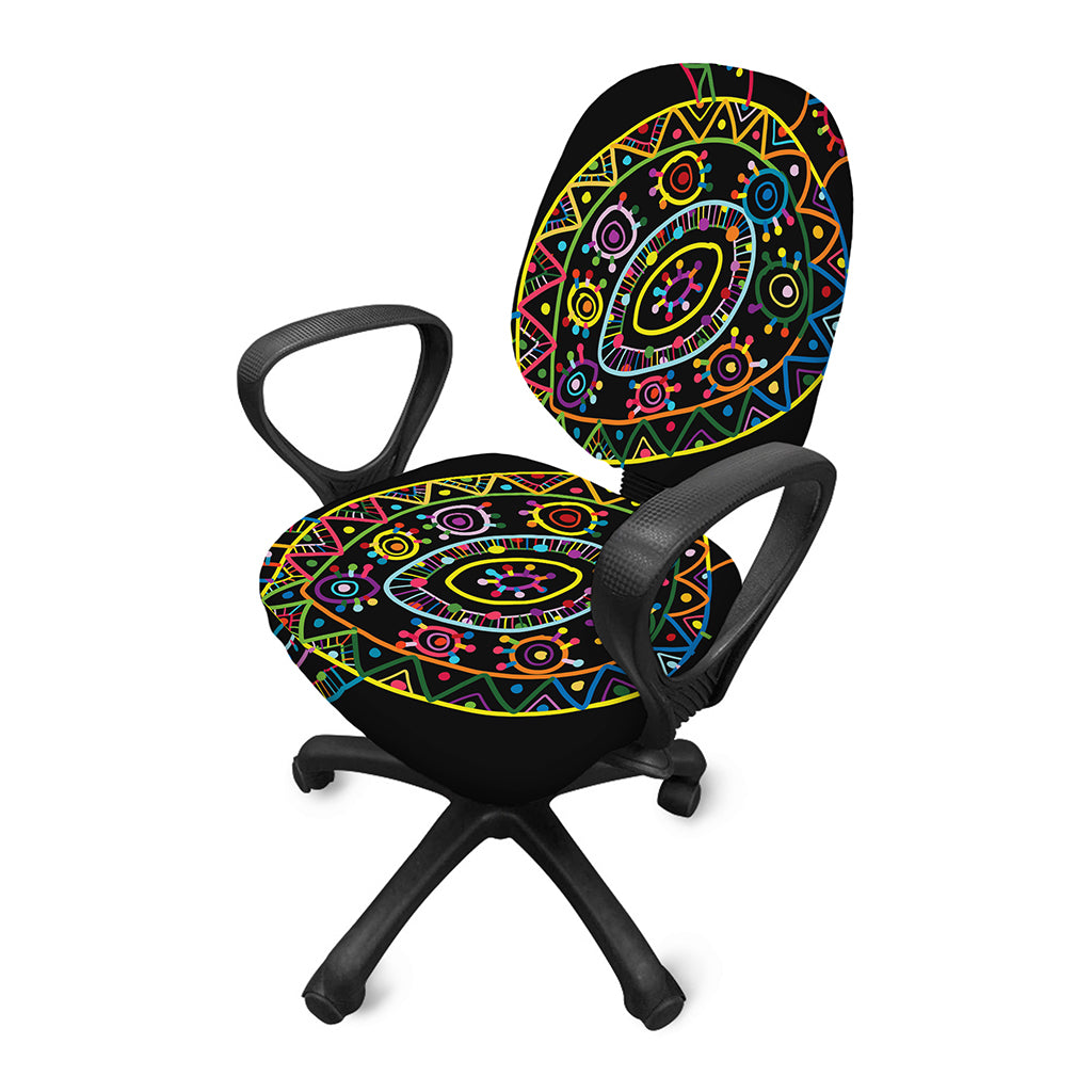 Colorful Sea Turtle Print Office Chair Cover