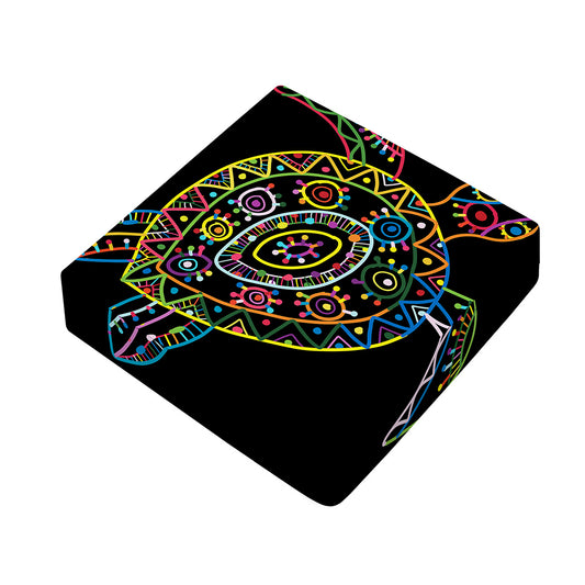 Colorful Sea Turtle Print Outdoor Seat Cushion Cover