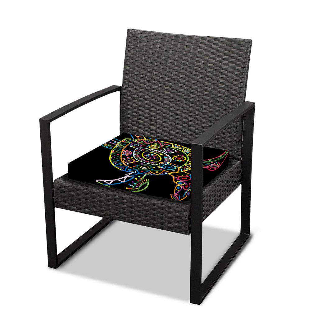 Colorful Sea Turtle Print Outdoor Seat Cushion Cover