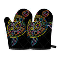 Colorful Sea Turtle Print Oven Mitts