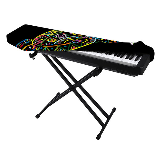 Colorful Sea Turtle Print Piano Keyboard Cover
