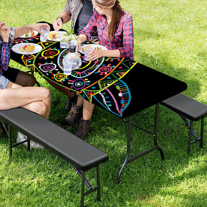 Colorful Sea Turtle Print Picnic Table Cover