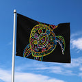 Colorful Sea Turtle Print Polyester Flag
