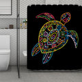 Colorful Sea Turtle Print Polyester Shower Curtain