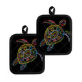 Colorful Sea Turtle Print Pot Holders