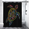 Colorful Sea Turtle Print Premium Shower Curtain