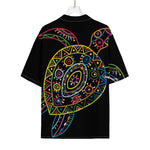 Colorful Sea Turtle Print Rayon Hawaiian Shirt