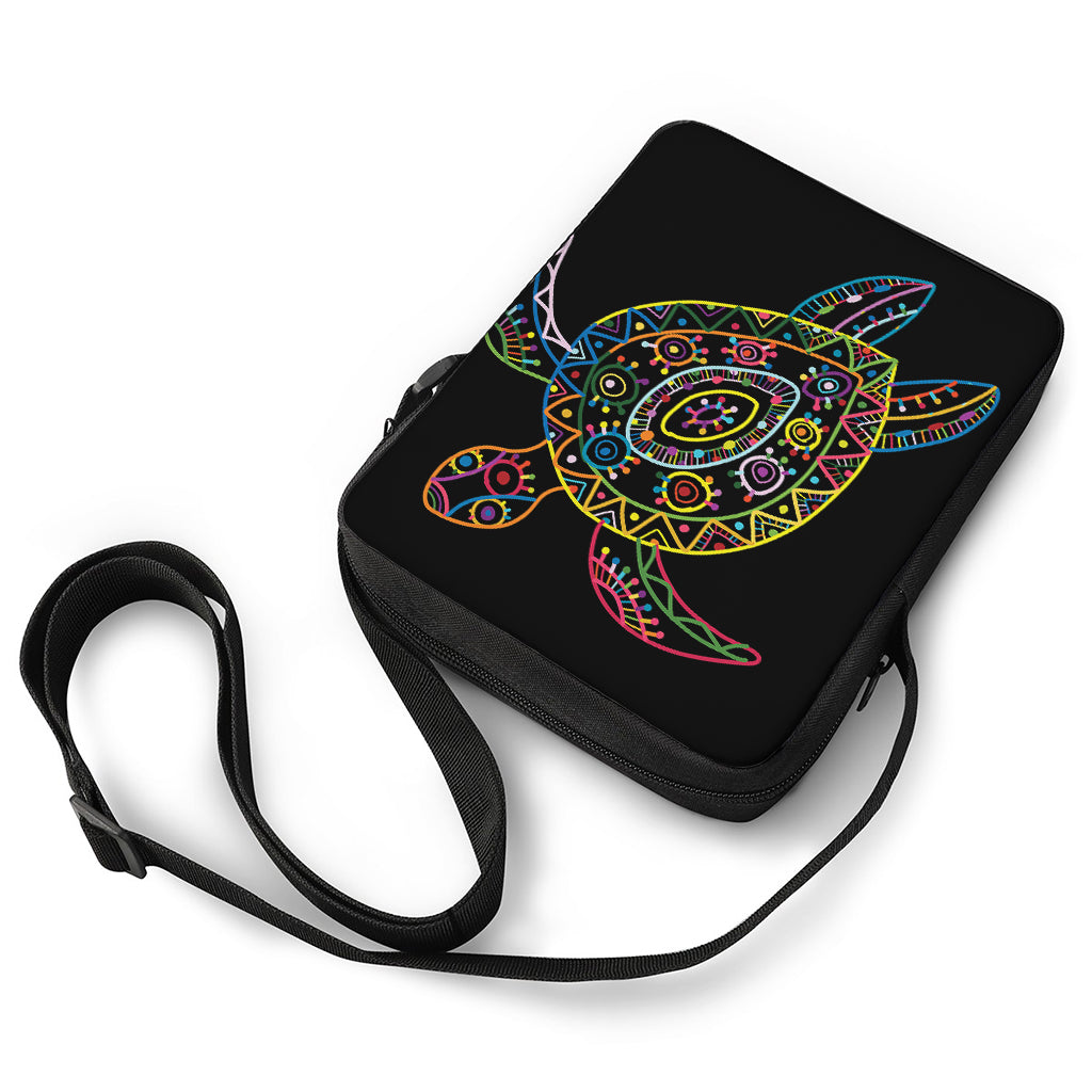 Colorful Sea Turtle Print Rectangular Crossbody Bag