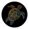 Colorful Sea Turtle Print Round Floor Mat