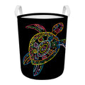Colorful Sea Turtle Print Round Laundry Basket