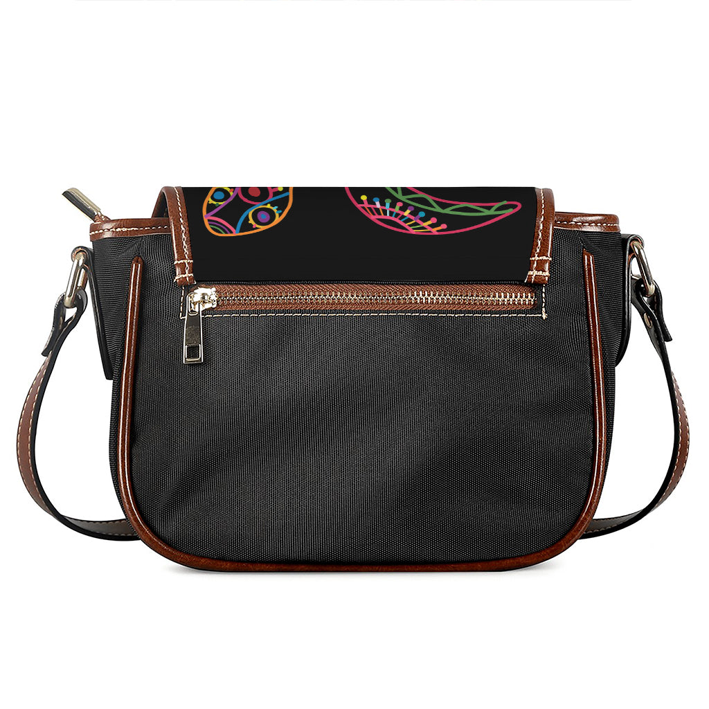 Colorful Sea Turtle Print Saddle Bag