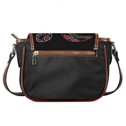 Colorful Sea Turtle Print Saddle Bag