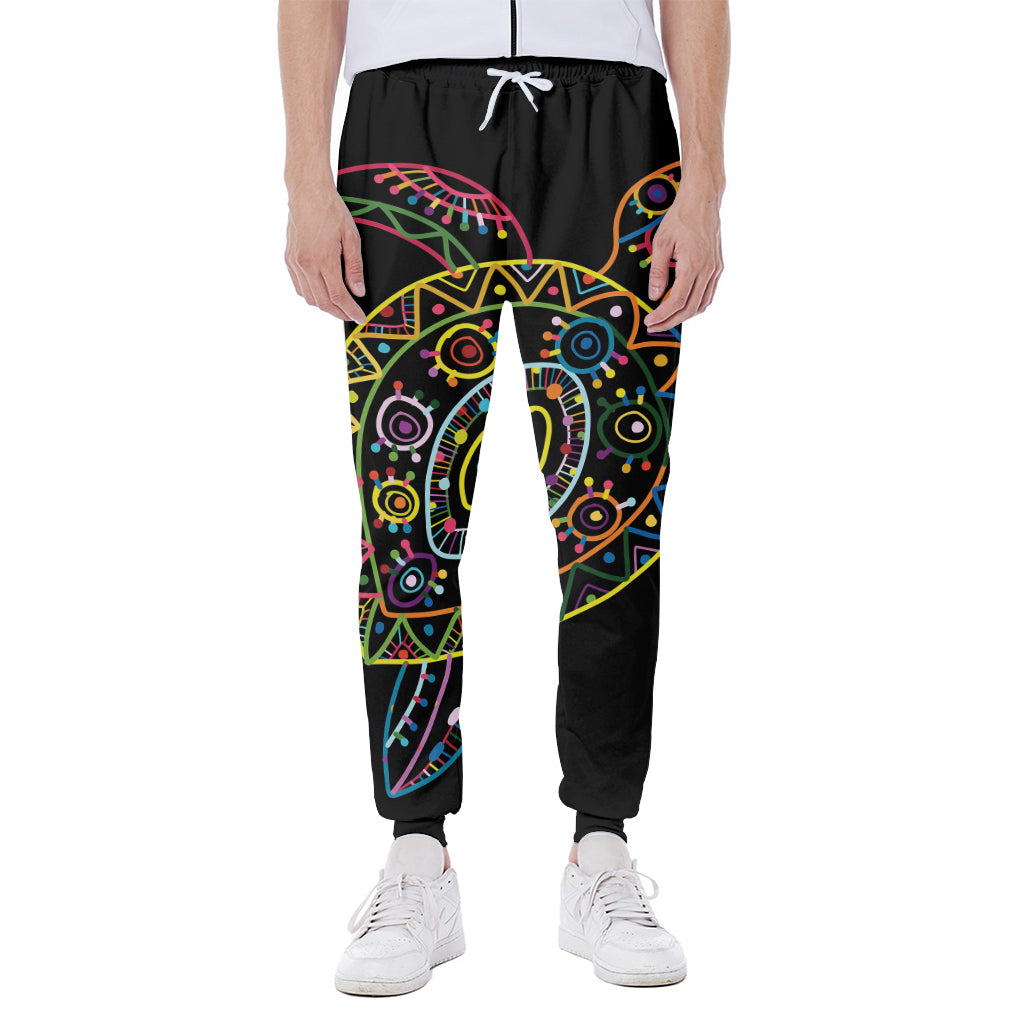Colorful Sea Turtle Print Scuba Joggers