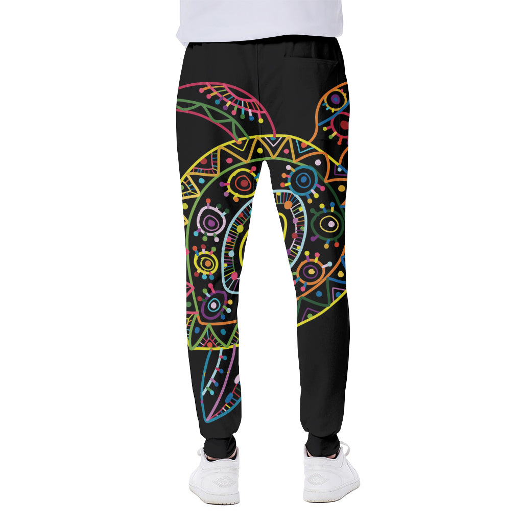 Colorful Sea Turtle Print Scuba Joggers