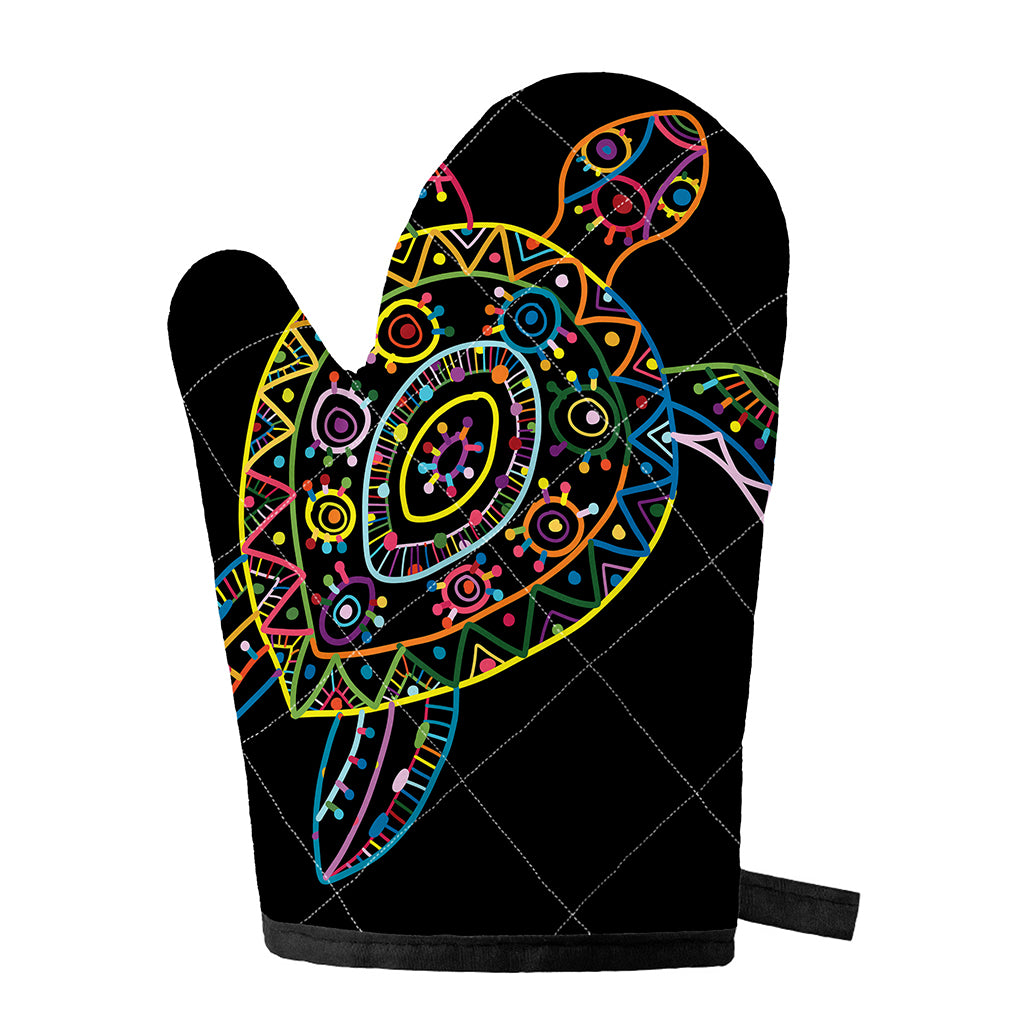 Colorful Sea Turtle Print Single Oven Mitt