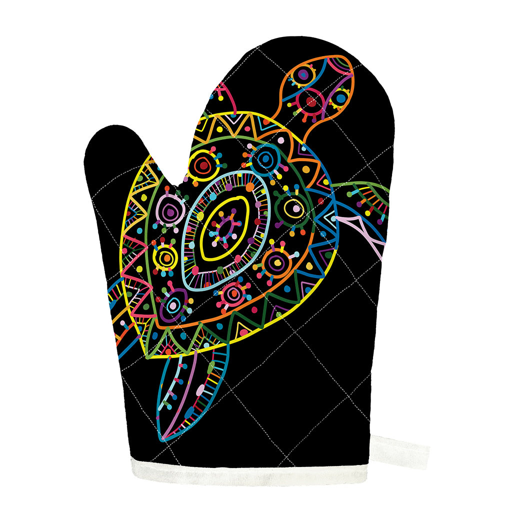 Colorful Sea Turtle Print Single Oven Mitt