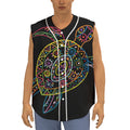 Colorful Sea Turtle Print Sleeveless Baseball Jersey