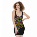 Colorful Sea Turtle Print Sleeveless Bodycon Dress