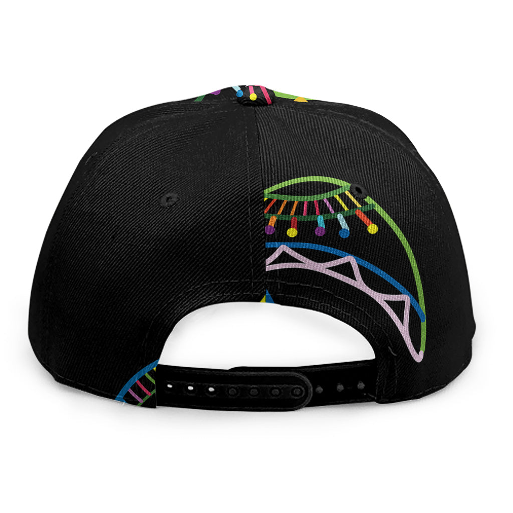 Colorful Sea Turtle Print Snapback Cap