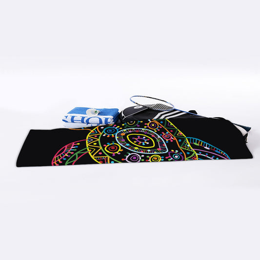 Colorful Sea Turtle Print Sports Towel