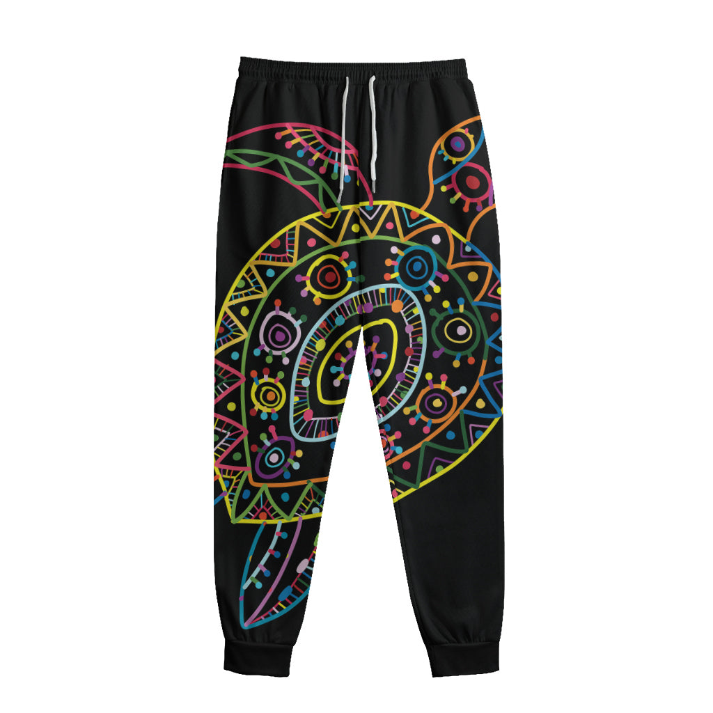 Colorful Sea Turtle Print Sweatpants