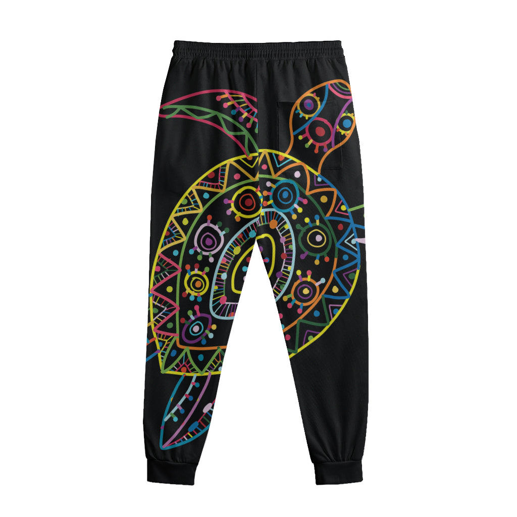 Colorful Sea Turtle Print Sweatpants