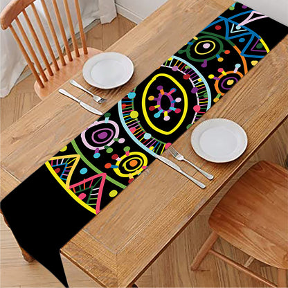 Colorful Sea Turtle Print Table Runner