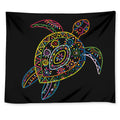 Colorful Sea Turtle Print Tapestry