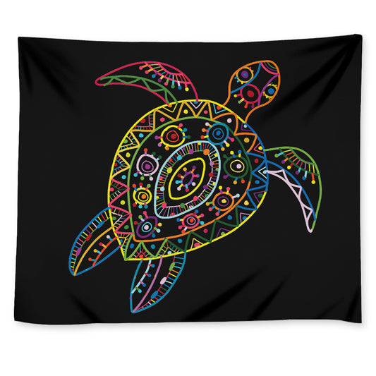 Colorful Sea Turtle Print Tapestry