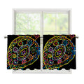 Colorful Sea Turtle Print Tier Curtains