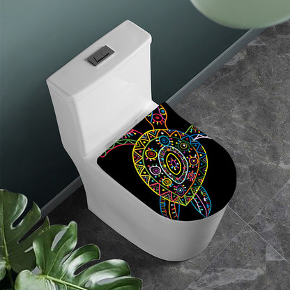 Colorful Sea Turtle Print Toilet Lid Cover