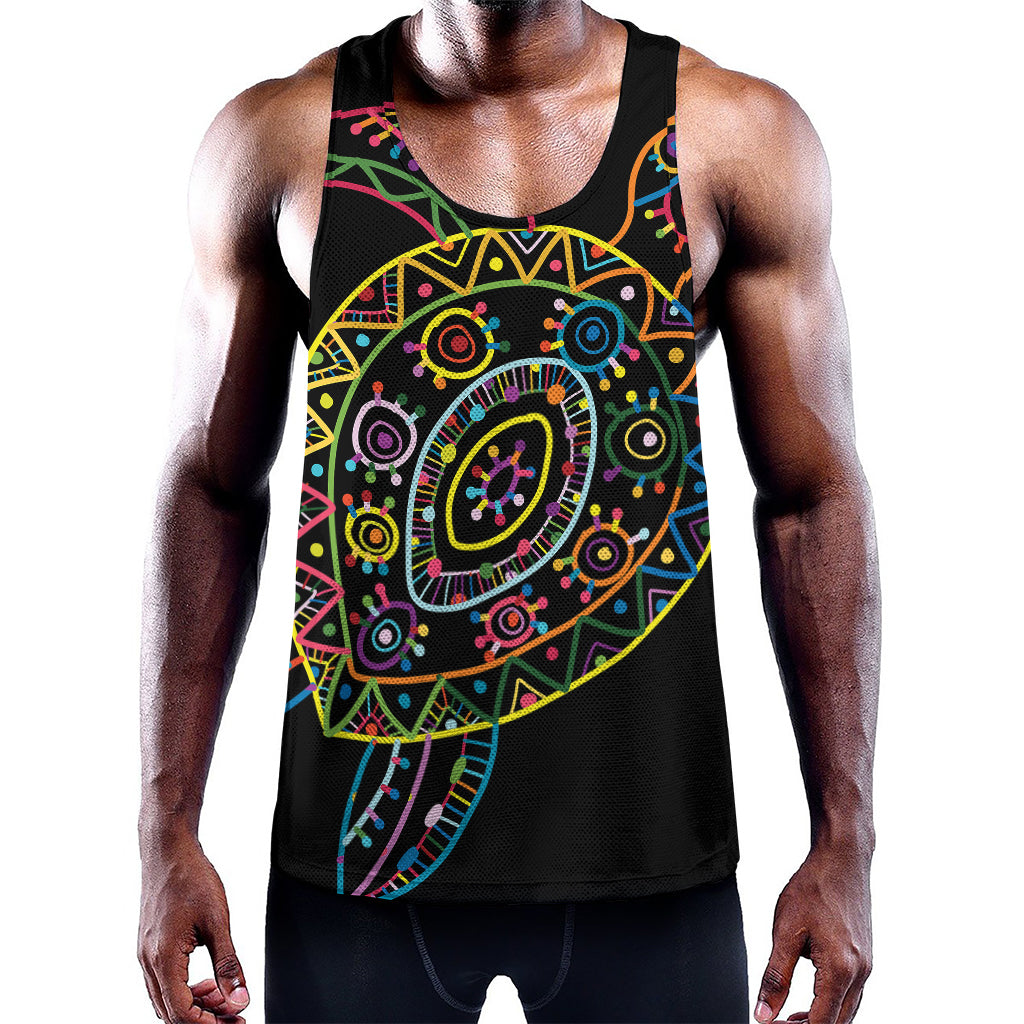 Colorful Sea Turtle Print Training Tank Top
