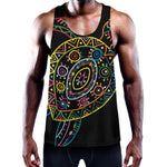 Colorful Sea Turtle Print Training Tank Top