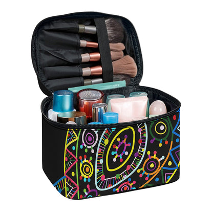 Colorful Sea Turtle Print Travel Makeup Bag