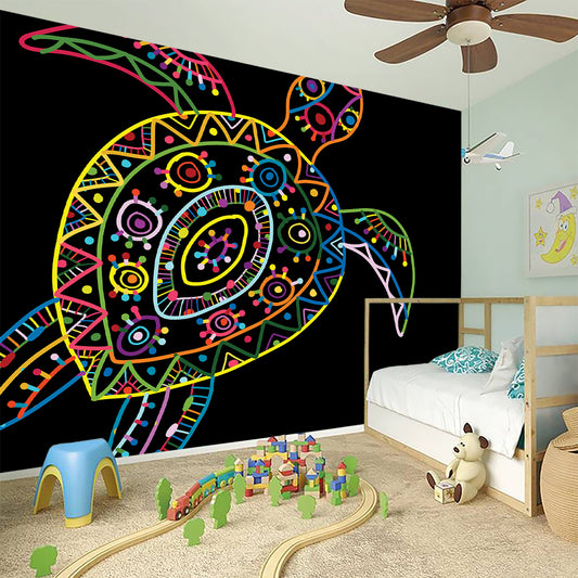 Colorful Sea Turtle Print Wall Sticker