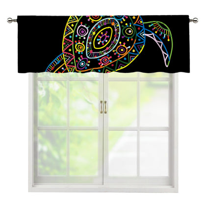 Colorful Sea Turtle Print Window Valance