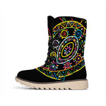 Colorful Sea Turtle Print Winter Boots