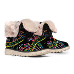Colorful Sea Turtle Print Winter Boots