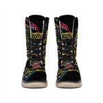 Colorful Sea Turtle Print Winter Boots