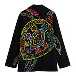 Colorful Sea Turtle Print Women's Blazer