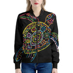 Colorful Sea Turtle Print Women's Bomber Jacket