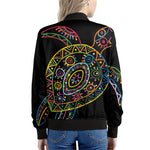 Colorful Sea Turtle Print Women's Bomber Jacket