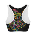 Colorful Sea Turtle Print Women's Sports Bra