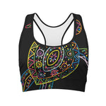 Colorful Sea Turtle Print Women's Sports Bra