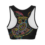 Colorful Sea Turtle Print Women's Sports Bra