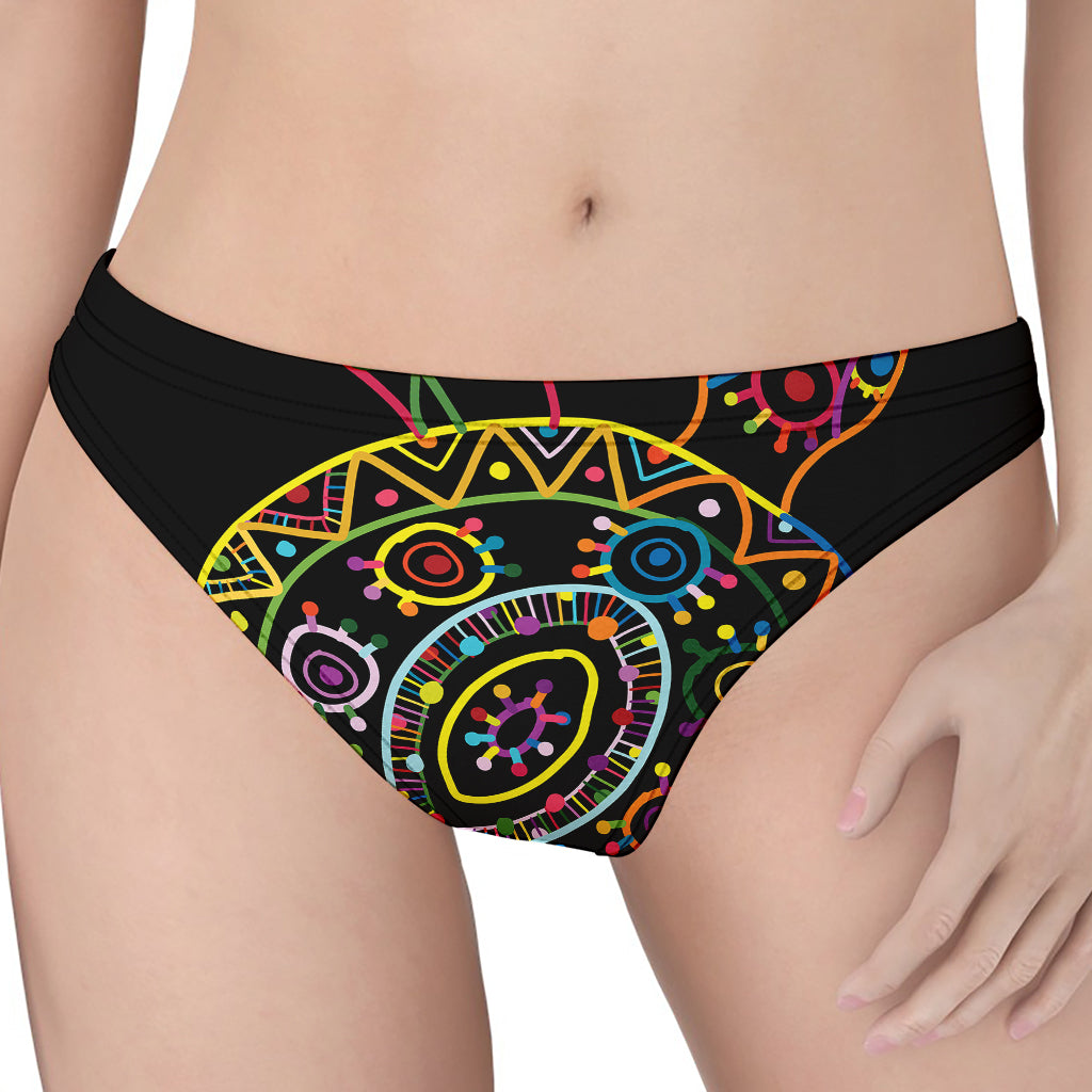 Colorful Sea Turtle Print Women's Thong