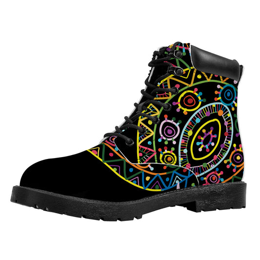 Colorful Sea Turtle Print Work Boots